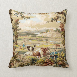 Coussin Motif de scène de la ferme pastorale de l'époque v