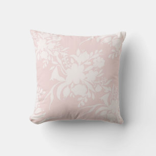Coussin Motif de silhouette florale en tons roses