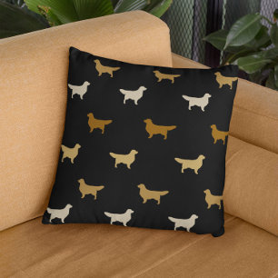 Coussin Motif de silhouettes de Retrievers dorés