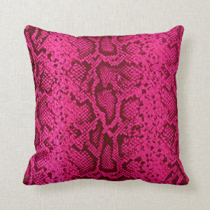 Coussin Motif de Snakeskin exotique fuchsia