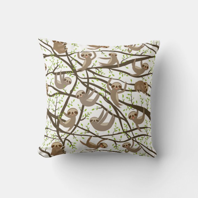 Coussin Motif de sourire de paresse (Recto)