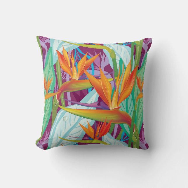Coussin Motif de Strelitzia (Recto)