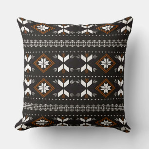Coussin Motif de style tribal de Bornéo/Dayak