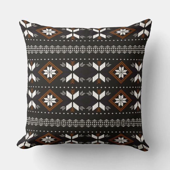 Coussin Motif de style tribal de Bornéo/Dayak (Recto)