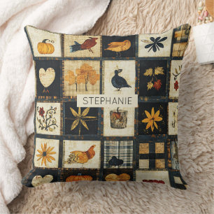 Coussin Motif de surface composée d'automne rustique   Pat