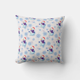 Coussin Motif de surface Snowman de Noël