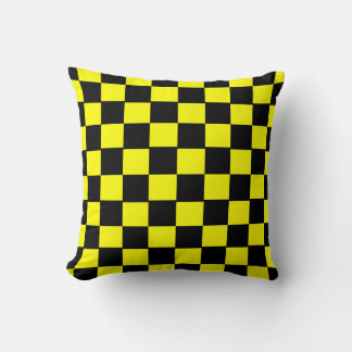 Coussin Motif de tableau de bord noir et jaune