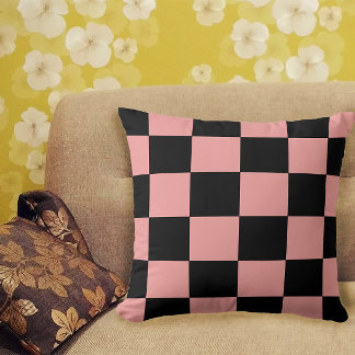 Coussin Motif de tableau de bord Retro rose et noir