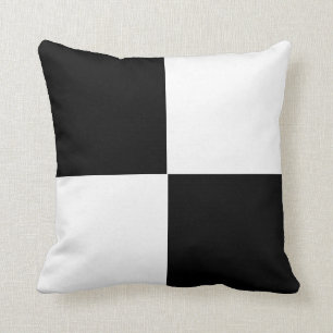Coussin motif de tableau de contrôle noir et blanc