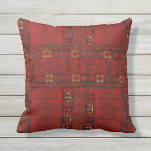 Coussin Motif de tapis rouge de Turkestani