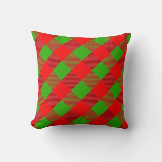 Coussin Motif de tarte rouge et vert (Recto)
