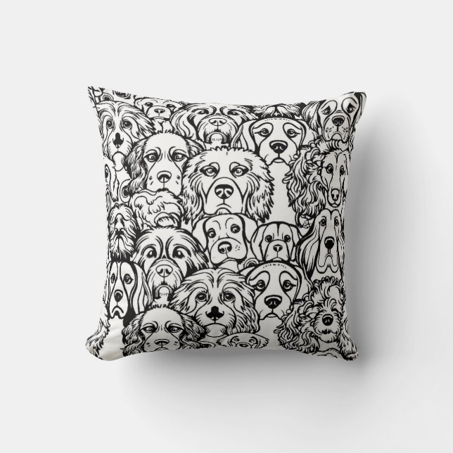 Coussin Motif de tête de chien (Recto)