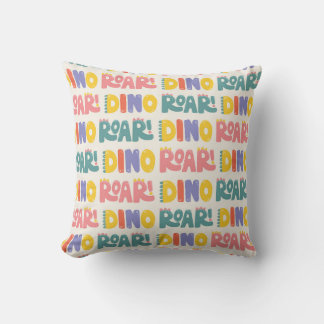 Coussin Motif de texte rugissement de dinosaure