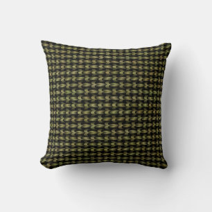Coussin Motif de tissage noir vert