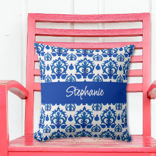 Coussin Motif de toile française bleue