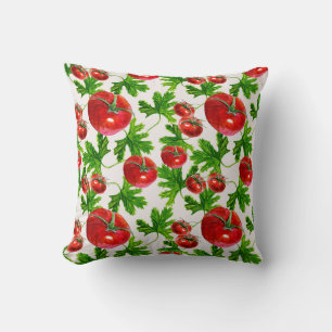 Coussin Motif de tomate avec feuilles