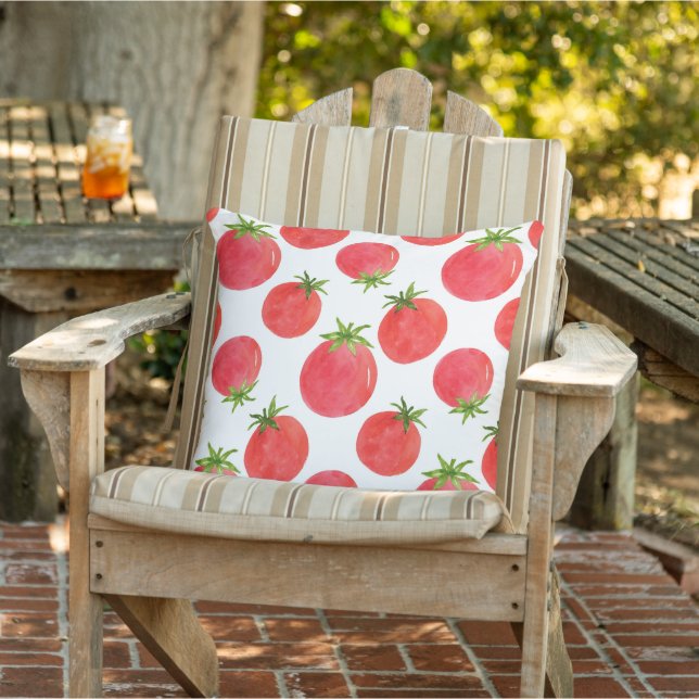 Coussin Motif de tomates aquarelle (Chaise)