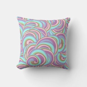 Coussin Motif de tourbillons multicolores