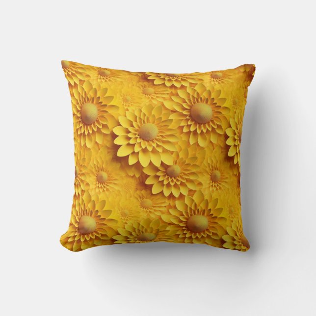 Coussin motif de tournesol 3d (Recto)