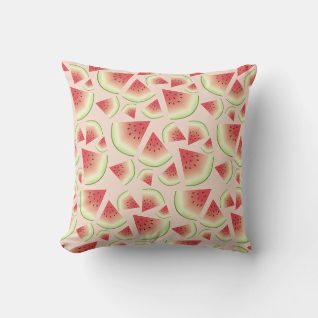 Coussin Motif de tranches de fruits de pastèque (Recto)