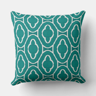 Coussin Motif de treillis marocain sarcelle