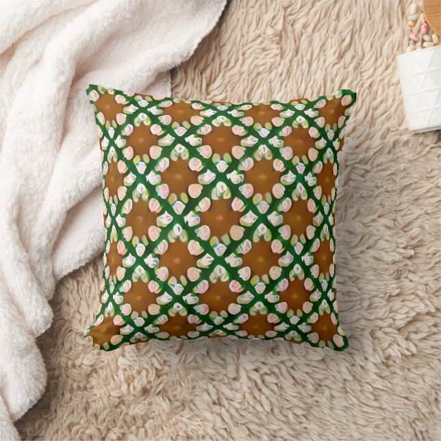 Coussin Motif de tuiles florales peintes à la main rétro (Couverture)