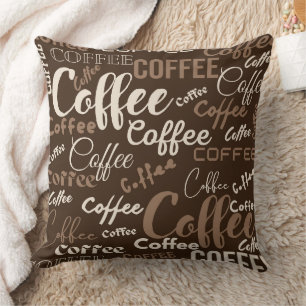 Coussin Motif de typographie de café vintage (3)