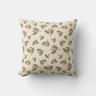 Coussin motif de vacances Holly Berries