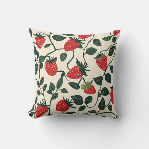 Coussin Motif de vigne fraise