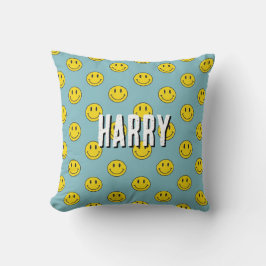 Coussin Motif de visage souriant - Cute Yellow Smiles pers
