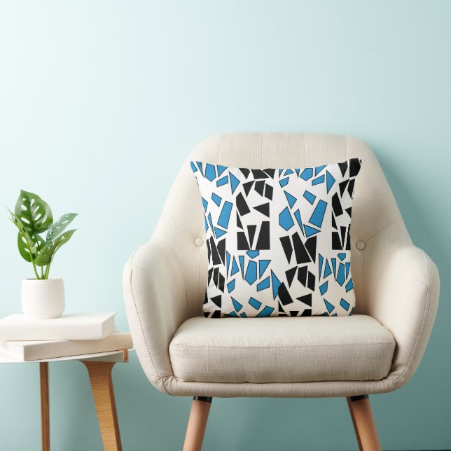 Coussin Motif de vitrail teinté bleu noir (Chaise)