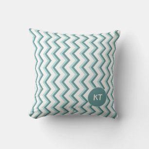 Coussin Motif de zigzag de Chevron en vert en bon état
