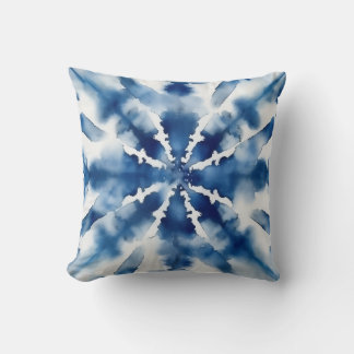 Coussin Motif d'éclatement de l'aquarelle bleue