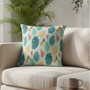 Coussin Motif Décoratif de Fruits Tropicaux