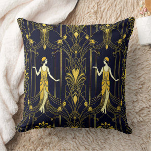 Coussin Motif décoratif Gabsy or et noir
