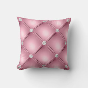 Coussin Motif décoratif petit carré touffeté rose