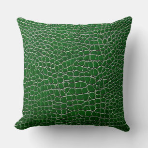 Coussin Motif d'effet de cuir vert
