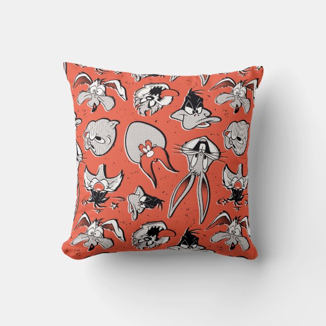 Coussin MOTIF demi-ton rétro LOONEY TUNES™ (Recto)