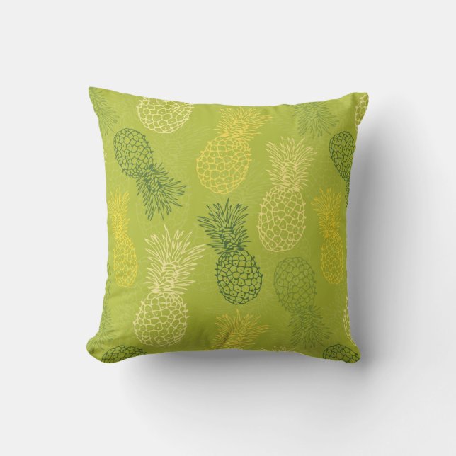 Coussin Motif d'ensemble d'ananas sur le vert (Recto)
