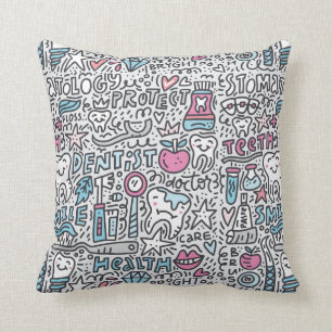 Coussin Motif dentaire de bande dessinée