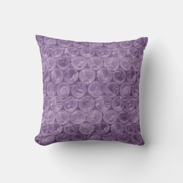 Coussin Motif d'enveloppement de bulle violette (Recto)