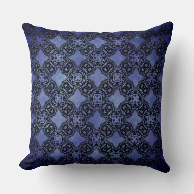 Coussin Motif des chaînes de diamants noires et bleues (Recto)