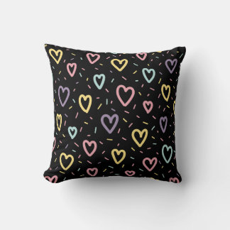 Coussin Motif des Coeurs colorés