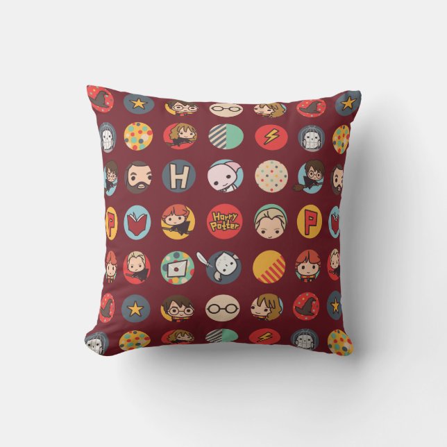 Coussin Motif des icônes de dessin Harry Potter (Recto)