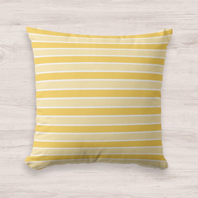 Coussin Motif des nuances de rayures jaunes (Créateur téléchargé)