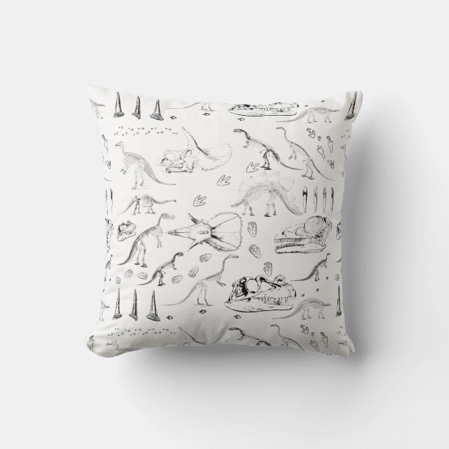 Coussin Motif des os fossiles de dinosaures (Recto)