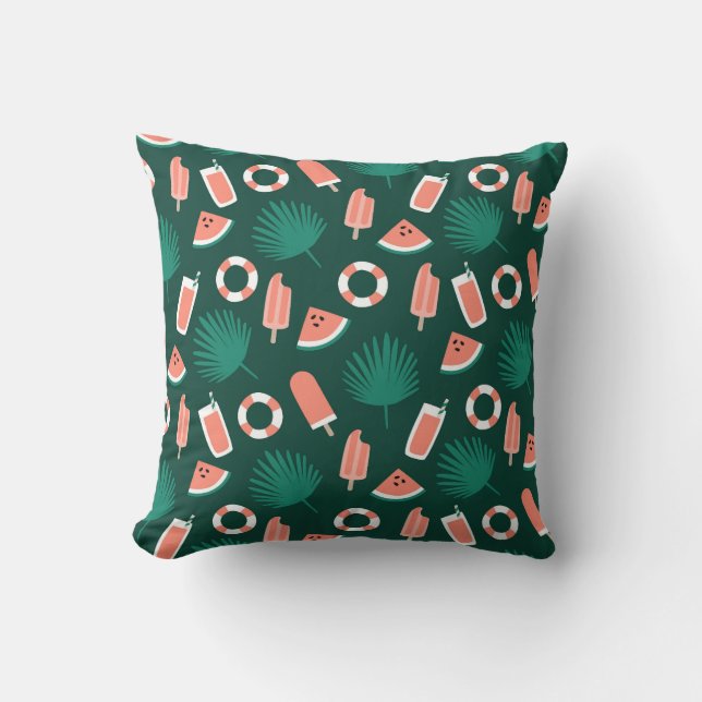 Coussin Motif des rafraîchissements tropicaux d'été (Recto)