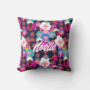 Coussin Motif des visages des femmes multiculturelles, vot
