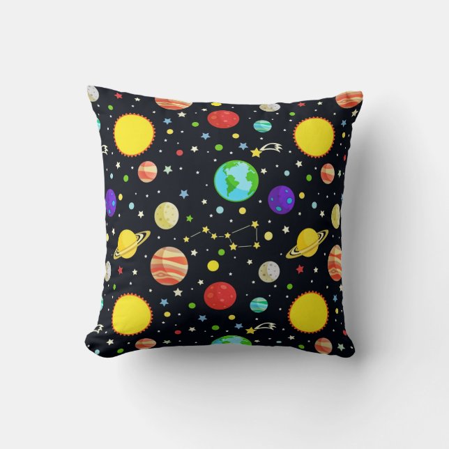 Coussin Motif d'espace amusant (Recto)