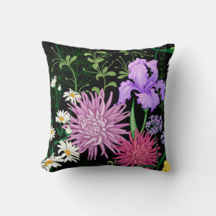 Coussin Motif d'été sans couture. Chamomille des fleurs sa